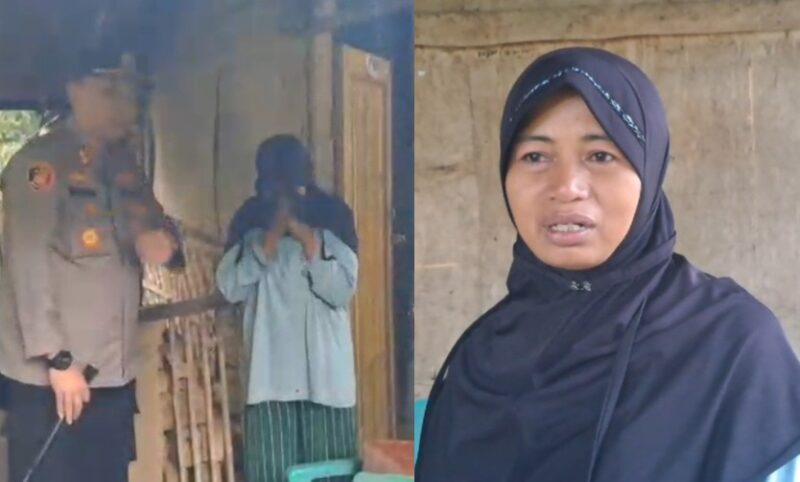 Kolase foto saat Kapolres Tangamus AKBP Rivanda berkunjung dan saat Surtini mengucapkan terima kasih kepada Polda Lampung, Kamis 16 Januari 2025 | Dok. Asrul Ariski/Media Prioritastv.com.