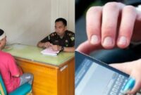 Kolase foto tersangka saat dilimpahkan ke Kejari Tanggamus dan Ilustrasi Pembegalan HP di BNS, Tanggamus | Dok. Polres Tanggamis, Inet.