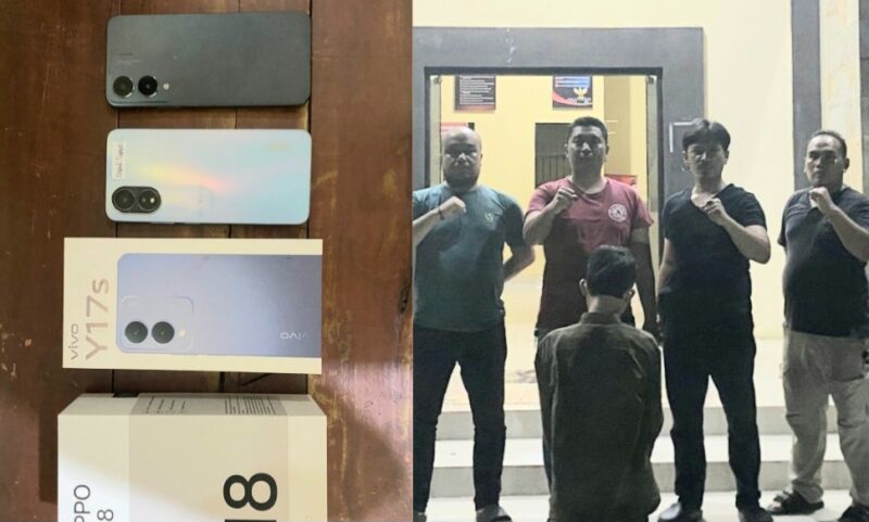 Kolase foto barang bukti yang diamankan dari tersangka dan tersangka usai ditangkap sebelum dijebloskan ke sel tahanan, Jumat 24 Januari 2025 | Dok. Humas Polres Tanggamus.