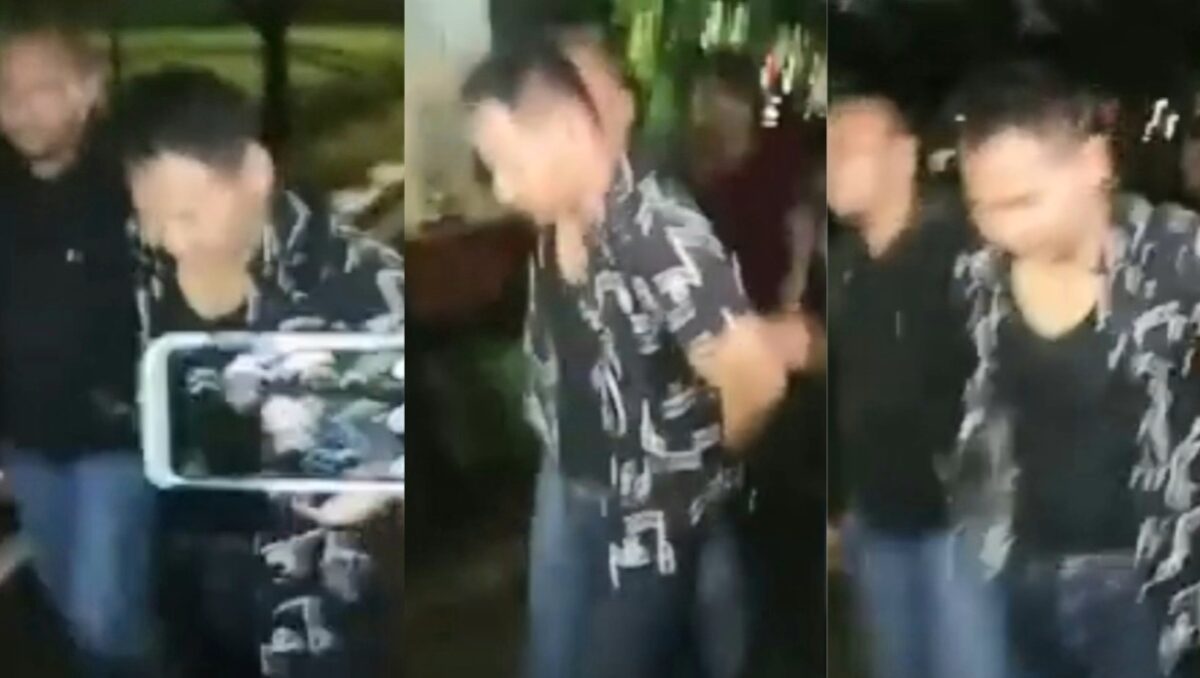 Kolase foto kedatangan pelaku RTH alias A di Polda Jawa Timur, Minggu 26 Januari 2025, malam.