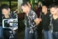 Kolase foto kedatangan pelaku RTH alias A di Polda Jawa Timur, Minggu 26 Januari 2025, malam.