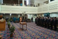 Suasana jelang pelantikan pejabat eselon II di lingkungan Pemerintah Provinsi (Pemprov) Lampung di Lantai III Balai Keratun, Kantor Gubernur Lampung, Jumat, 7 Februari 2025.