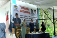 Kegiatan Tasyakuran dan Talk Show Bupati, Wakil Bupati Terpilih di DPD NasDem Tanggamus, Sabtu 1 Februari 2025 | Herdi/Media Prioritastv.com.