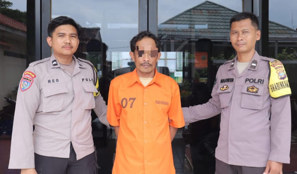 Humaidi yang berhasil ditangkap Polsek Pringsewu Kota sebelum dijebloskan ke sel tahanan, Sabtu 1 Februari 2025 | Dok. Humas Polres Pringsewu.