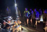 Polres Lampung Barat saat mengamankan para pemuda balap liar dan kendaraaanya, Minggu 2 Februari 2025 dinihari | Dok. Humas Polres Lampung Barat.