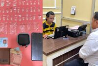 Kolase foto barang bukti Narkoba yang diamankan polisi dan saat tersangka diperiksa oleh Satresnarkoba Polres Tanggamus | Dok. Humas Polres Tanggamus.