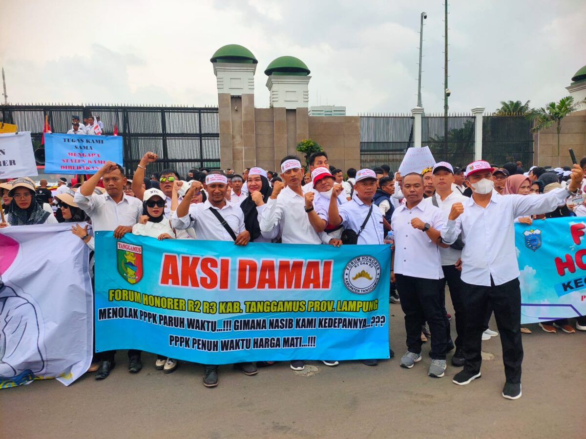 Aliansi PPPK R2 dan R3 asal Kabupaten Tanggamus | Dok. Maridi.