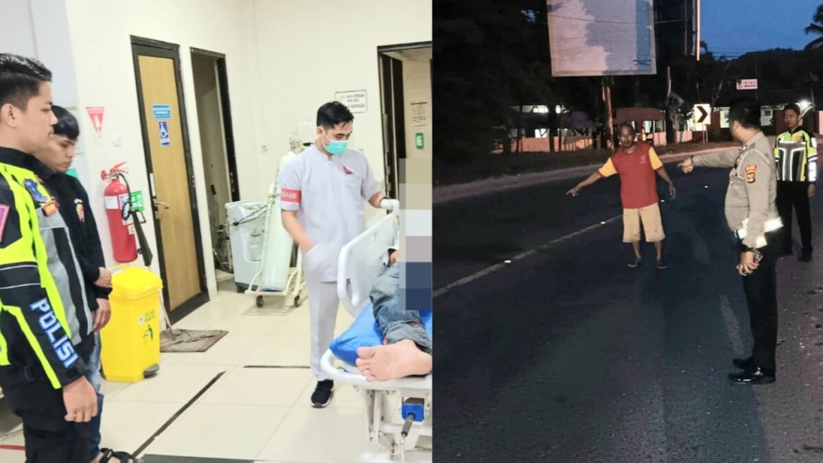 Kolase foto saat korban dinyatakan meninggal di RSUD Pringsewu dan saat anggota kepolisian melakukan pemeriksaa TKP, Senin 3 Februari 2025 | Dok. Polres Pringsewu.