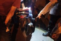 Salah satu sepeda motor berknalpot brong yang diamankan polisi, Sabtu 8 Februari 2025 | Herdi/Media Prioritastv.com.