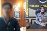 Kolase foto saat Kakon Tegineneng, Limau, Tanggamus, Muslim melapor ke Mabes Polri dan saat Kabid Humas Polda Lampung memberikan keterangan | Erwin/Media Prioritastv.com.