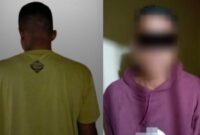 Kolase foto tersangka saat berada di dalam sel tahanan dan sesaat setelah ditangkap Polsek Negara Batin, Way Kanan | Dok. Polres Way Kanan.