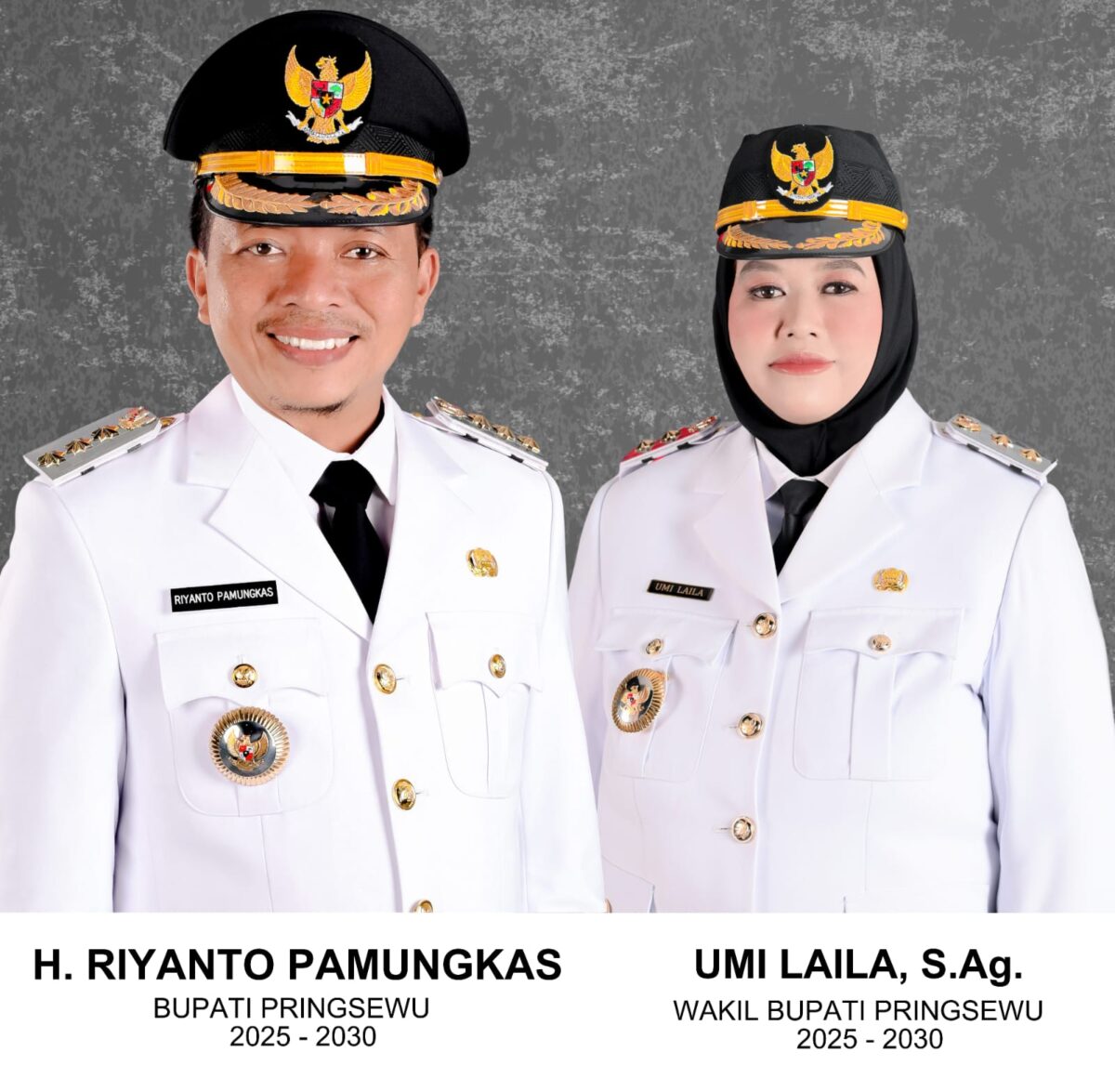 Foto resmi Bupati dan Wakil Bupati Pringsewu Periose 2025 - 2030 | Dok. Kominfo Pringsewu.