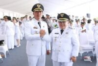 Bupati dan Wakil Bupati Pesisir Barat, Dedi Irawan dan Irawan Topani saat persiapan pelantikan di Jakarta, Kamis 20 Februari 2025.