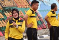 Personil Polres Tanggamus dengan penuh keceriaan mengikuti olahraha jelang Ramadhan 2025, Sabtu 22 Februari 2025 | Herdi/Media Prioritastv.com.