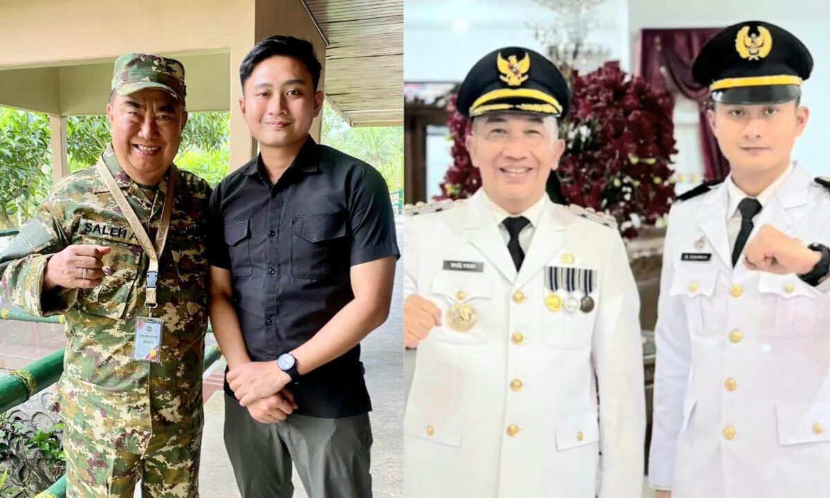 Gunawan saat bersama Bupati Tanggamus Periode 2025 - 2030, Moh. Saleh Asnawi dan saat bersama Pj  Bupati Tanggamus Mulyadi Irsan | Dok. Keluarga.