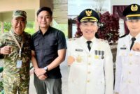 Gunawan saat bersama Bupati Tanggamus Periode 2025 - 2030, Moh. Saleh Asnawi dan saat bersama Pj  Bupati Tanggamus Mulyadi Irsan | Dok. Keluarga.