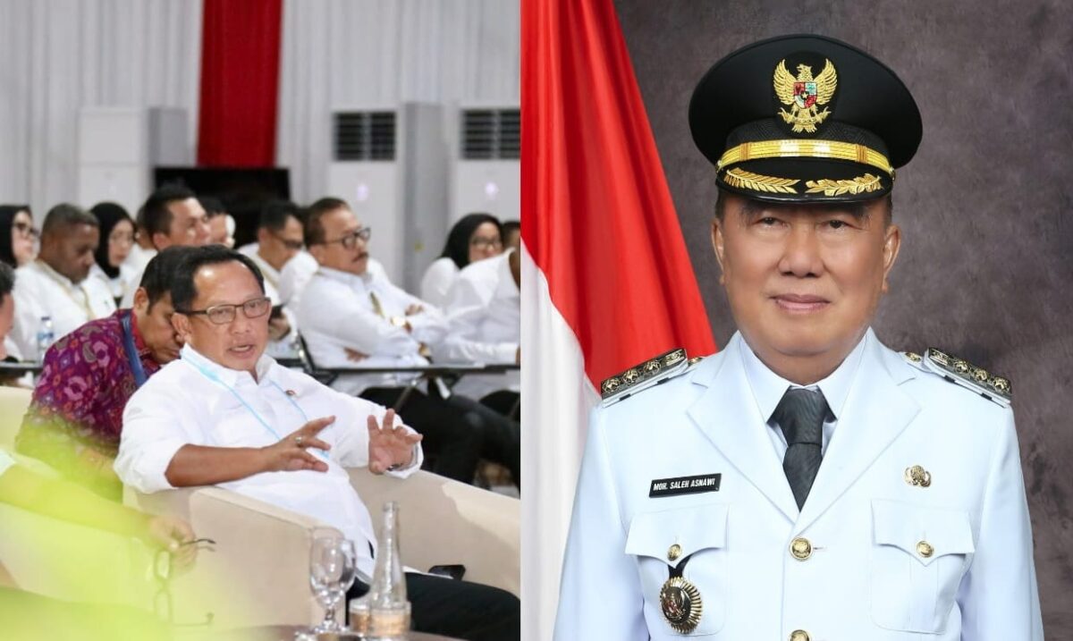 Kolase foto saat Mendagri Tito Karnavian hadir di retreat kepala daerah di Akmil Magelang, Selasa 25 Februari 2025 dan foto resmi Bupati Tanggamus Moh Saleh Asnawi | Dok. Istimewa.