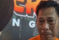 Tersangka Juriansyah saat menyampaikan permohonan maaf dalam konferensi pers di Mapolresta Bandar Lampung, Kamis 13 Februari 2025.