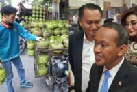 Kolase foto penjualan gas di Pangkalan dan Menteri Energi dan Sumber Daya Mineral (ESDM) Bahlil Lahadalia memberijan keterangan usai rapat bersama Komisi XII DPR di Kompleks Parlemen, Jakarta, Senin (3/2/2025) | Ubay/Media Prioritastv.com.