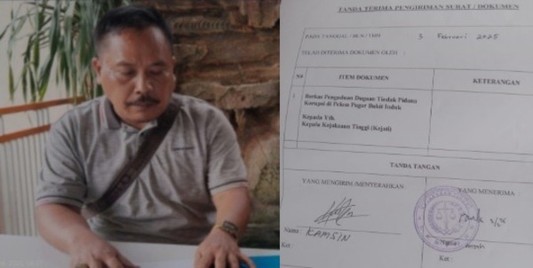 Kolase foto usai warga melapor dan tanda terima yang diberikan oleh Kejati Lampung, Kamis 6 Februari 2025 | Dok. Kamsin.