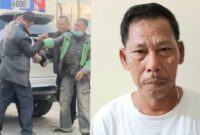 Kolase foto tangkapan layar aksi dugaan penusukan di SPBU Rajabasa dan Tersangka Juriansyah yang telah diamankan Polisi, Rabu 12 Februari 2025.