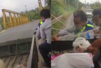 Kolase foto saat dua oknum Dishub Lampung Tengah diduga akan memalak sopir di Jalan Raya Kota Gajah - Gunung Sugih, Senin 17 Februari 2025 | Dok. Tangkapan Layar Video.