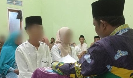 Pernikahan pasangan pelajar di Lampung Timur usai digrebek, Minggu 9 Februari 2025.