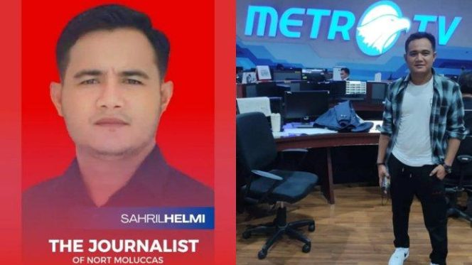 Kolase foto Sahril Helmi, Jurnalis Metro TV yang hilang dalam ledakan Speedboat Basarnas di Ternate, Maluku Utara.