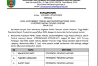 Pengumuman Nomor: 11/PANSEL-JPTM/III/2025 yang ditandatangani Ketua Panitia Seleksi, Restuardy Daud | Dok. Istimewa.