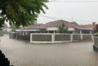 Banjir menggenang di Palapa 5, Kelurahan Labuhan Ratu, Kecamatan Labuhan Ratu, tepatnya di belakang Kampus Universitas Bandar Lampung (UBL), Minggu 2 Maret 2025 | Dok. Warga Nia.