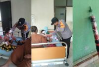 Kolase foto salah satu bocah korban ledakan saat dikunjungi Bhabinkamtibmas, Kamis 6 Maret 2025 dan salah satu contoh mercon spirtus | Dok. Istimewa.