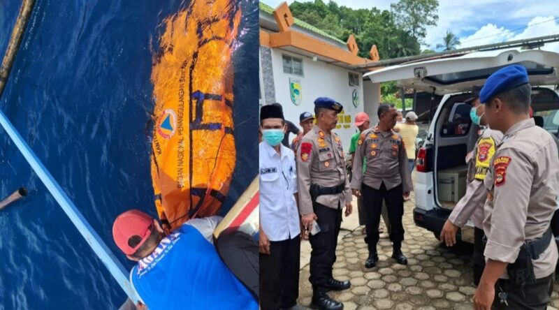 Kolase foto saat korban dievakuasi dari perairan dan saat akan diserahkan kepada pihak keluarganya, Rabu 12 Maret 2025 | Dok. Istimewa.