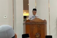 KH Basyaruddin saat mengisi ceramah di Masjid Raya Al Bakrie Lampung, Rabu, (12/3) | Tiondon/Media Prioritastv.com.