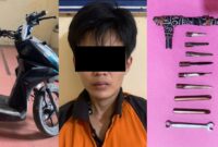 Kolase foto tersangka curanmor dan barang bukti yang berhasil diamankan polisi, Sabtu 15 Maret 2025 | Dok. Polres Lampung Tengah.