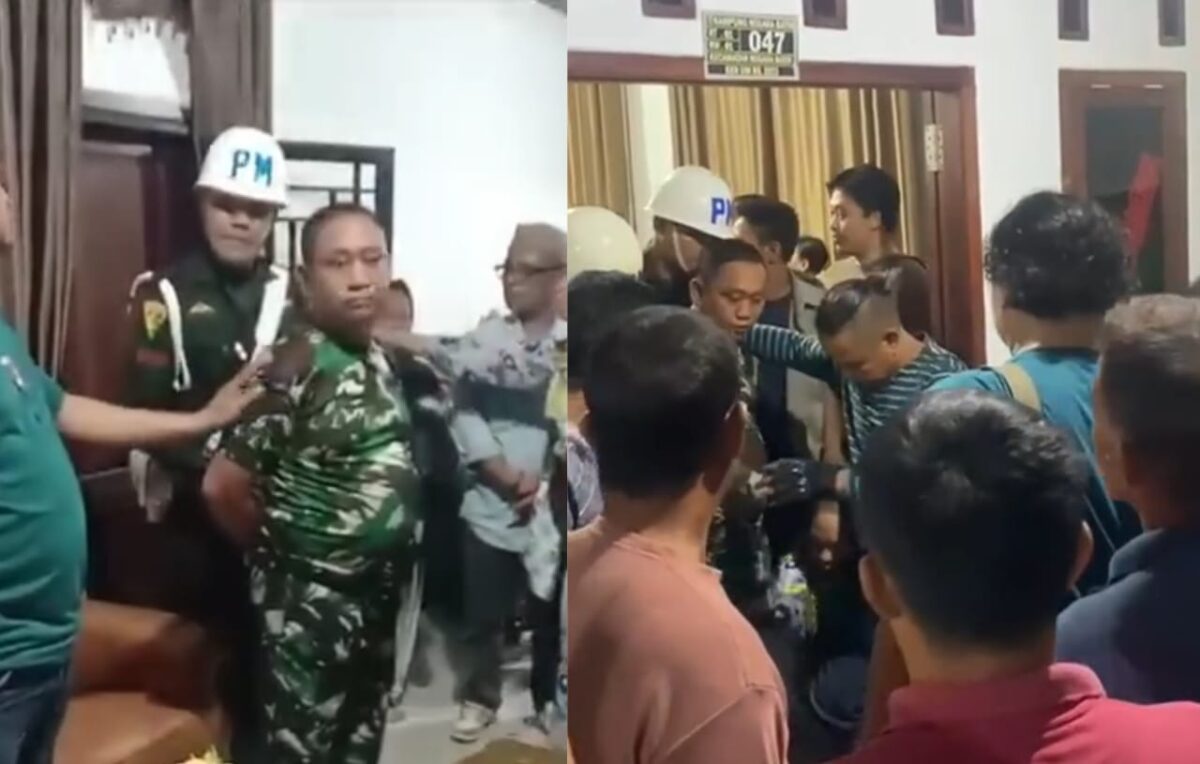 Kolase foto saat penangkapan oknum TNI diduga penembak anggota Polri Polres Way Kanan dan saat digiring menuju mobil Denpom Lampung, Senin 17 Maret 2025 | Dok. Tangkapan Layar.