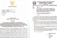 Kolase foto surat edaran WFA Bupati Tanggamus dan  Tindak Lanjut Sekda Tanggamus | Dok. Istimewa.