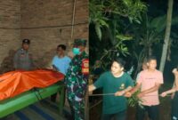 Kolase foto saat korban berada di rumah duka dan saat petugas bersama warga melakukan evakuasi dari dalam sumur, Senin 24 Maret 2025 | Dok. Humas Polres Pringsewu.