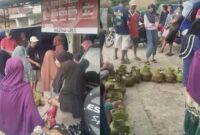 Masyarakat saat mengantri gas melon di Pekon Banjar Negeri, Kecamatan Gunung Alip, Tanggamus, Rabu 26 Maret 2025 | Dok. Facebook Qesya Aprianti.
