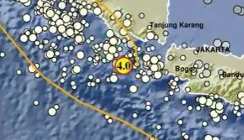 Titik Gempa di Wilayah Tanggamus, Sabtu 29 Maret 2025 pukul 03.30.26 WIB | Dok. BMKG.