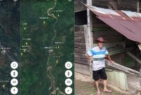 Kolase foto posisi terakhir kelompok gajah bunga dan anggota Polsek Semaka saat berada di Umbul 8 Pekon Talang Asahan, Senin 3 Maret 2025.