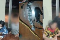 Kolase foto saat orang tua kedua anak menandatangani pernyataan dan barang bukti yang diamankan polisi, Sabtu 8 Maret 2025 | Dok. Humas Polres Tanggamus.