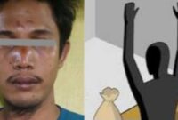Kolase foto tersangka yang berhasil ditangkap dan ilustrasi perampokan BRI-Link di Lampung Tengah.