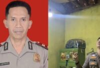 Kolase foto almarhum AKP Anumerta Lusiyanto dan saat Adalah Aipda Romi Indra Setiawan, anggota Biddokkes Polda Lampung melakukan room tour rumah tersebut |