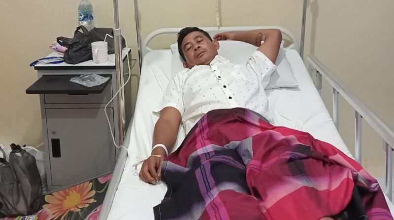 Kondisi Supri Maholik (40), warga RT 06/02 Lingkungan Sabah Luppak, Kelurahan Kuripan, Kecamatan Kota Agung, Tanggamus saat berada di RS Panti Scanti Gisting, Minggu 6 April 2025 | Herdi/Media Prioritastv.com.