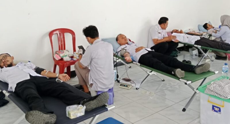 Donor Darah yang digelar  di Lapas Kota Agung, Tanggamus, kemarin Rabu 16 Februari 2025 | Dok. Lapas Kelas IIB Kota Agung.