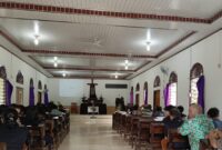 Ibadah Umat Kristiani di Gereja Kristen Indonesia (GKI) yang berada di Komplek PT TI, Pekon Tanjung Anom, Kota Agung Timur, Tanggamus, Jumat 18 April 2025 | Dok. Humas Polres Tanggamus.