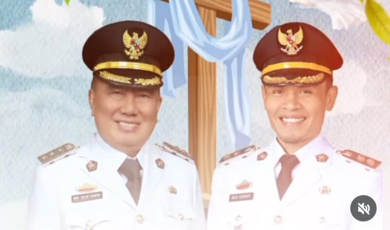Bupati Tangamus Moh. Saleh Asnawi dan Wakil Bupati Tanggamus Agus Suranto dalam flyer ucapan Jumat Agung Paskah kepada Umat Kristiani, Jumat 18 April 2025 | @pemkabtanggamus_lampung.