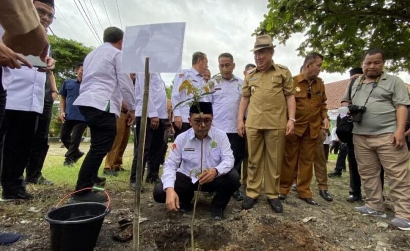 Simbolis Penanaman Pohon Matoa secara serentak di Kantor Kemenag Tanggamus, Selasa 22 April 2025 | Dok. Ist.