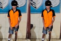 Tersangka setelah ditangkap dan ditembak Polsek Padang Ratu, Lampung Tengah |
