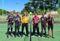 Kapolres Tanggamus AKBP Rahmad Sujatmiko usai beraksi di Tennis Season For Beginner, Jumat 25 April 2025 | Dok. Humas Polres Tanggamus.